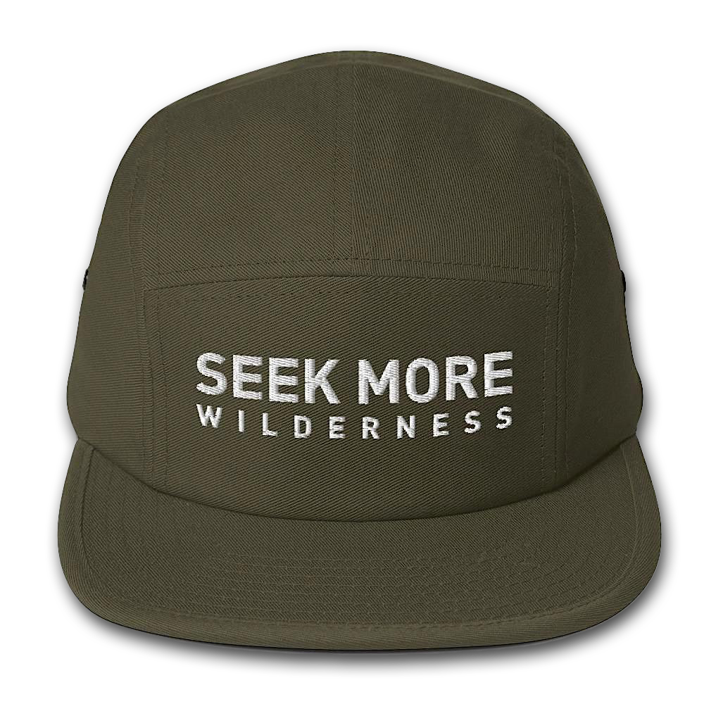 5-Panel Seek More Wilderness Hat - Olive, Front