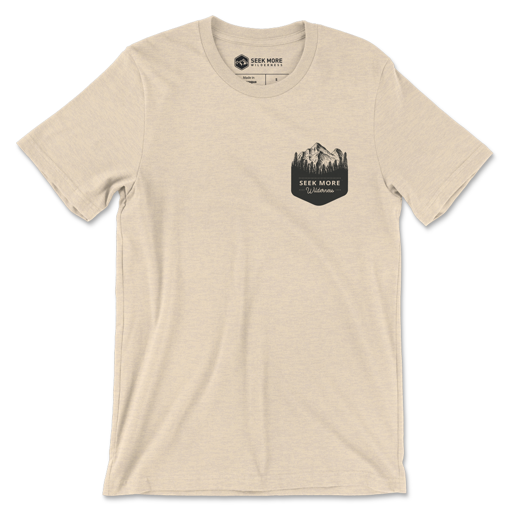 Chasing Mountains T-shirt - Heather Dust - Seek More Wilderness