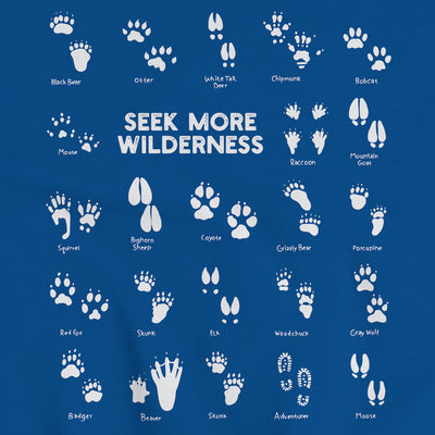Animal Tracks Crewneck Sweatshirt Closeup | Seek More Wilderness