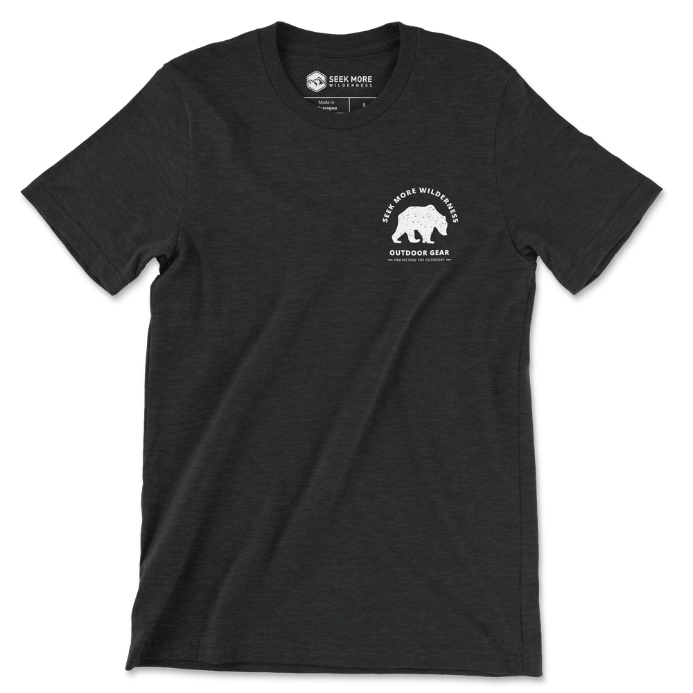 Grizzly T-shirt - Heather Black - Seek More Wilderness