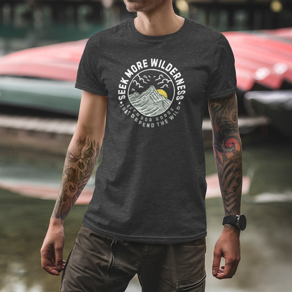 Mountain Sunset T-shirt at River - Seek More Wilderness