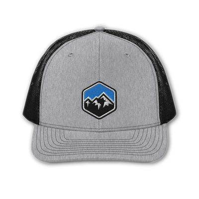 Peaks Trucker Hat Front | Seek More Wilderness
