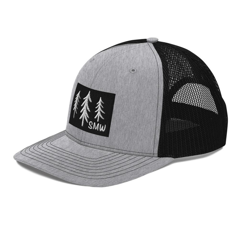 Three Pines Trucker Hat Cap Side | Seek More Wilderness