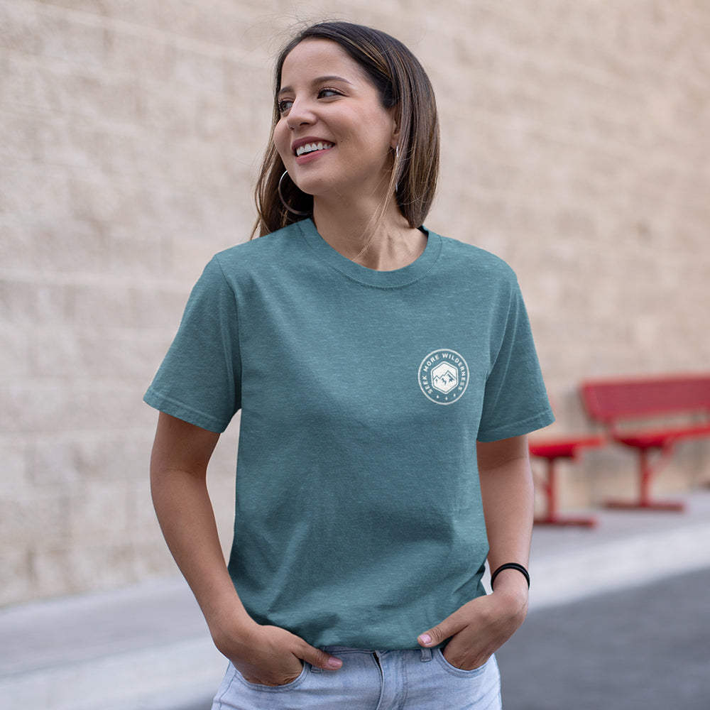 Trail T-shirt Heather Ocean | Seek More Wilderness