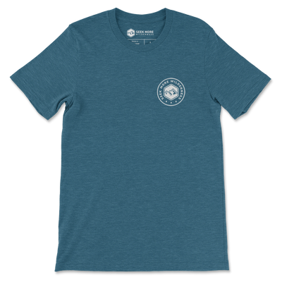 Trail T-shirt - Heather Ocean - Front | Seek More Wilderness