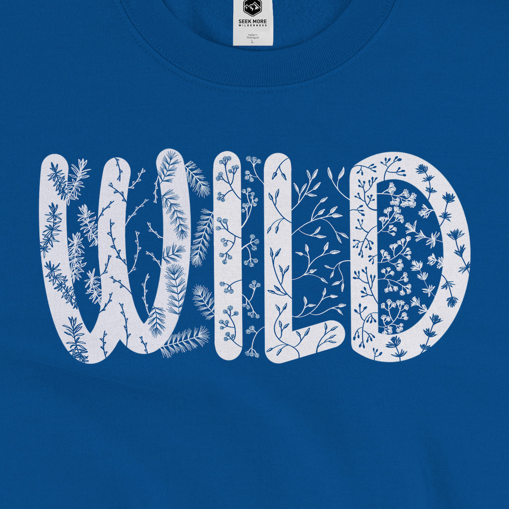 Wild Flora Crewneck Sweatshirt Closeup | Seek More Wilderness