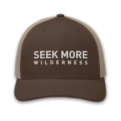 Seek More Wilderness Trucker Hat Khaki Brown